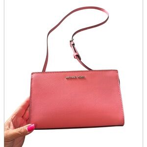 Michael Kors Sheila Tea Rose Crossbody with Adjustable Strap